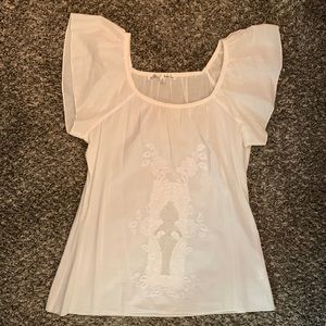 White embroidered top